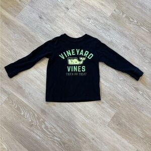 Vineyard Vines Kids Halloween Black and Green Long Sleeve Tee - Sz 4T